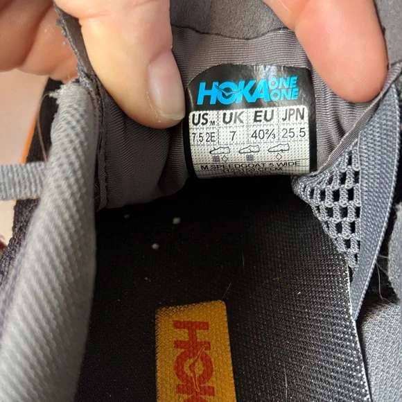 Hoka One One Speedgoat 5 Running Shoes 1123157 Men’s Size 7.5 Flame Gray Orange - Picture 16 of 16